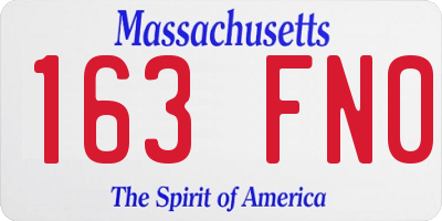 MA license plate 163FN0