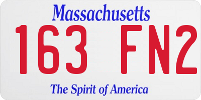 MA license plate 163FN2