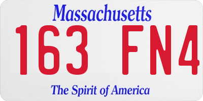 MA license plate 163FN4
