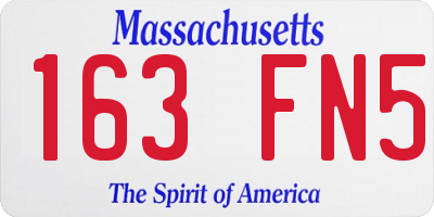 MA license plate 163FN5