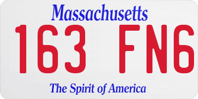 MA license plate 163FN6