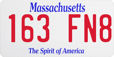 MA license plate 163FN8