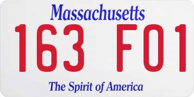 MA license plate 163FO1