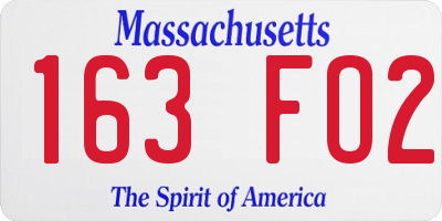 MA license plate 163FO2