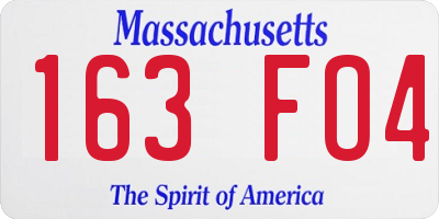 MA license plate 163FO4