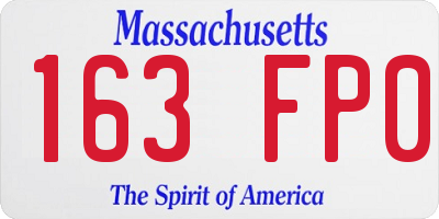 MA license plate 163FP0