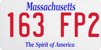 MA license plate 163FP2