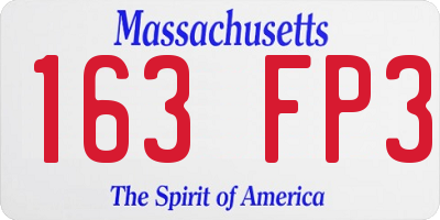 MA license plate 163FP3