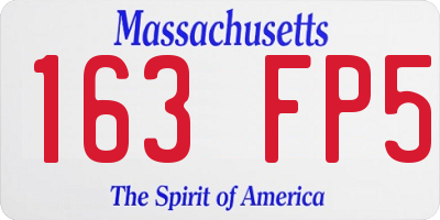 MA license plate 163FP5