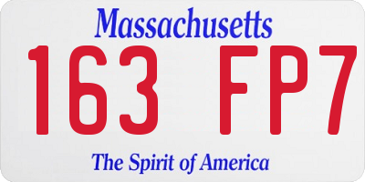 MA license plate 163FP7