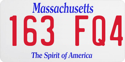 MA license plate 163FQ4