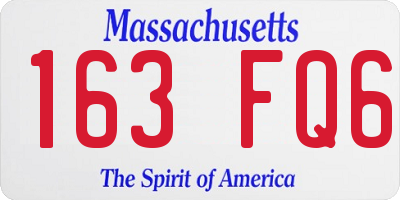 MA license plate 163FQ6