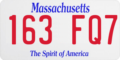 MA license plate 163FQ7