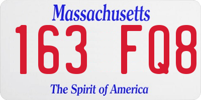 MA license plate 163FQ8