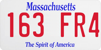 MA license plate 163FR4