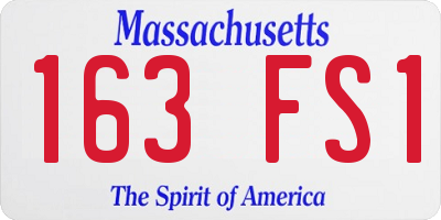 MA license plate 163FS1