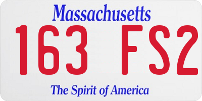 MA license plate 163FS2