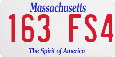 MA license plate 163FS4