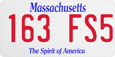 MA license plate 163FS5