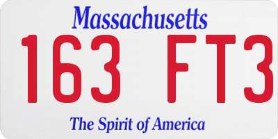 MA license plate 163FT3