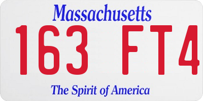 MA license plate 163FT4