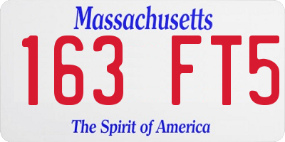 MA license plate 163FT5