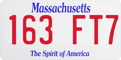 MA license plate 163FT7