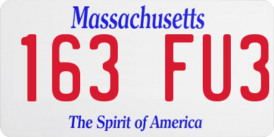 MA license plate 163FU3