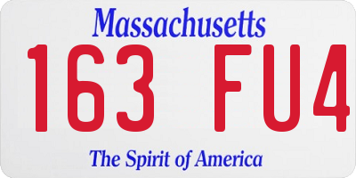 MA license plate 163FU4