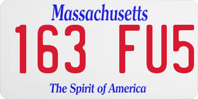 MA license plate 163FU5