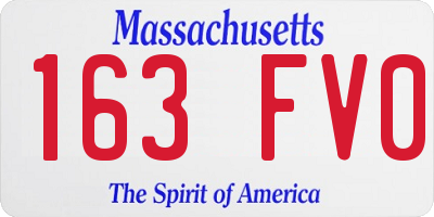 MA license plate 163FV0