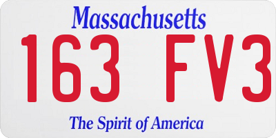 MA license plate 163FV3