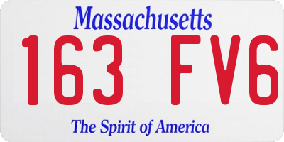 MA license plate 163FV6