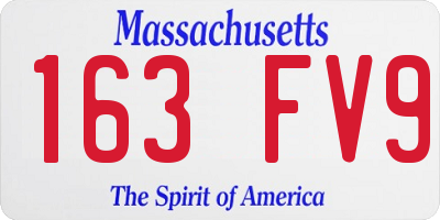 MA license plate 163FV9
