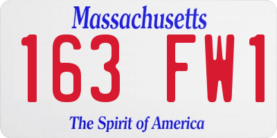MA license plate 163FW1