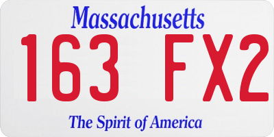 MA license plate 163FX2