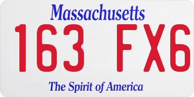 MA license plate 163FX6