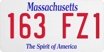 MA license plate 163FZ1