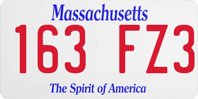 MA license plate 163FZ3