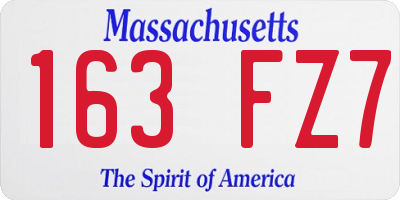 MA license plate 163FZ7