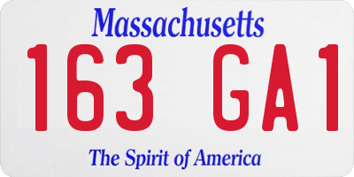 MA license plate 163GA1