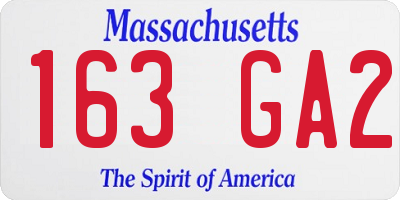 MA license plate 163GA2