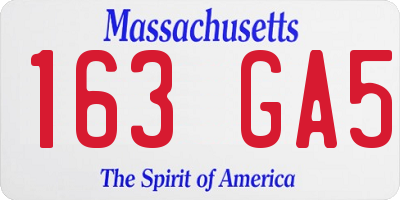 MA license plate 163GA5