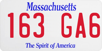 MA license plate 163GA6