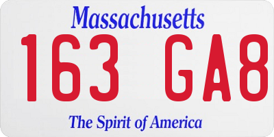 MA license plate 163GA8