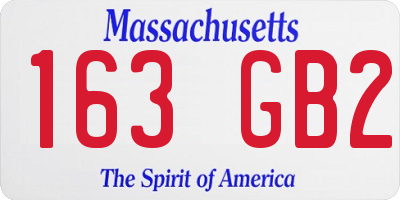 MA license plate 163GB2