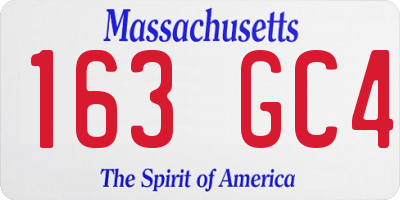 MA license plate 163GC4