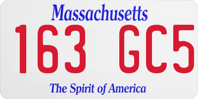 MA license plate 163GC5