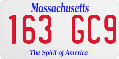 MA license plate 163GC9
