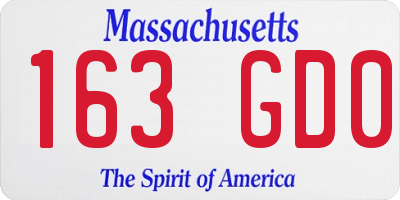MA license plate 163GD0